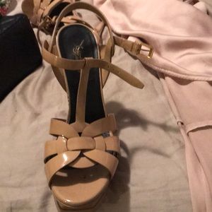 YSL Nude Tribute Platform Heels